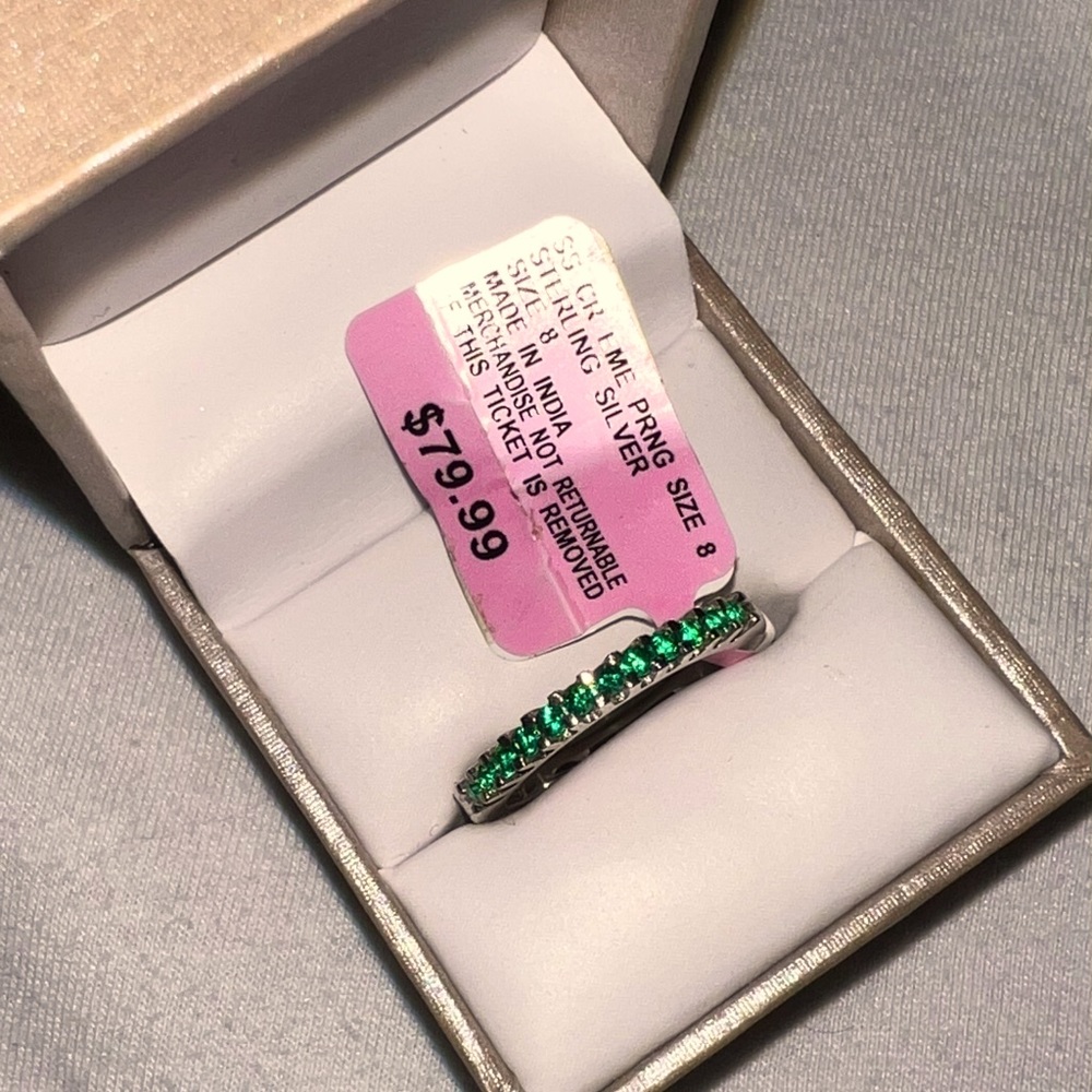 Women’s Sterling Silver Emerald Ring